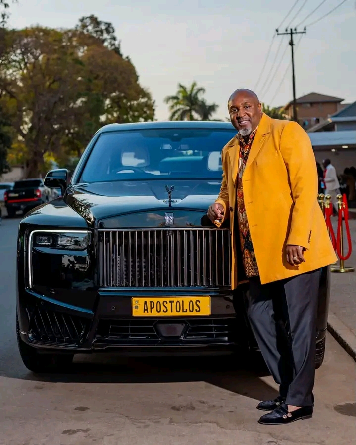 HOLY RIDE! Apostle Rodney Chipoyera poses beside his 2026 Rolls-Royce Cullinan