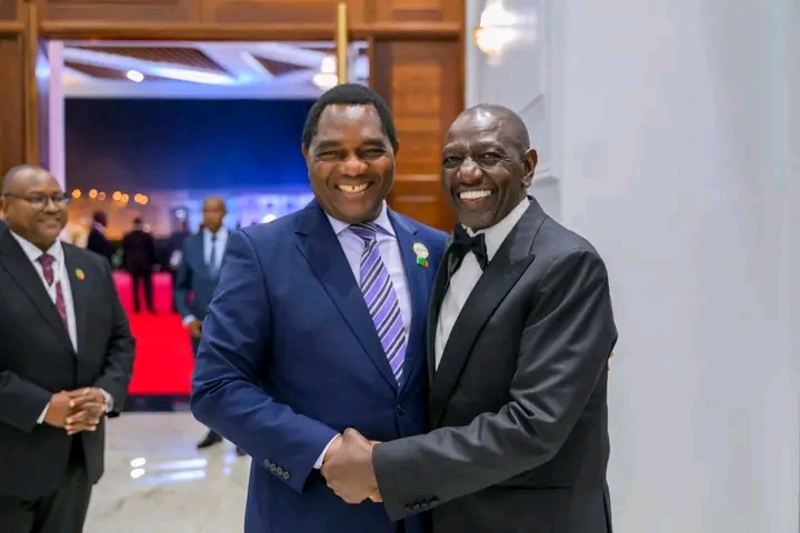 His Excellency Hon. William Samoei Ruto, president of the Republic of Kenya congratulates president-elect, Hakainde Hichilema