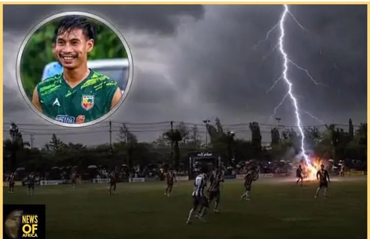 24-year-old footballer dies after being struck by lightning during a match