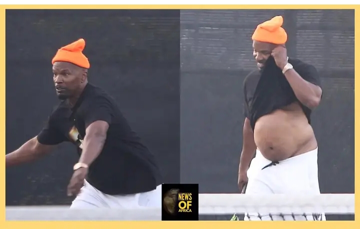 Actor Jamie Foxx’s photos on tennis court are going viral
