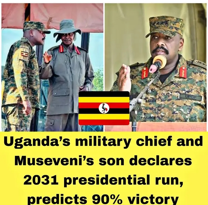 Uganda’s military chief and Museveni’s son declares 2031 presidential run, predicts 90% victory