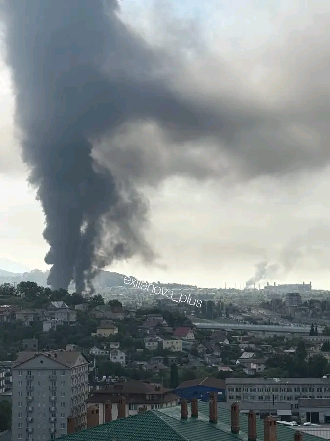 TWO FUEL DEPOTS BURN AS UKRAINE POUNDS SOCHI THROUGH THE NIGHT