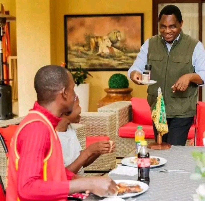 ‘FEAST OF SACRIFICE’….HH dines with Maggie Sapatu and Jeremiah Tembo, hosting a symbolic luncheon