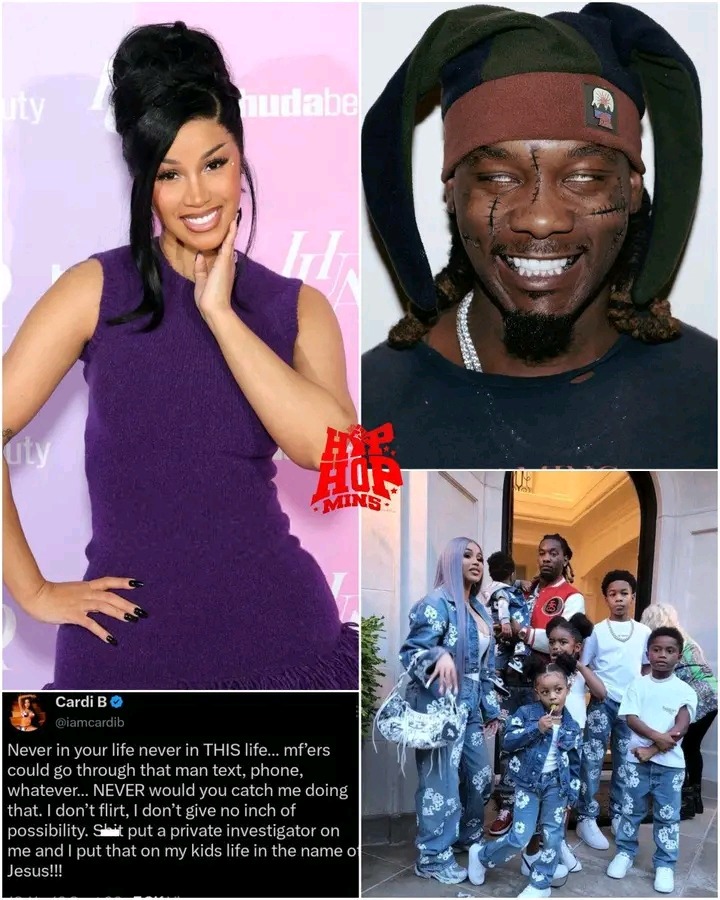 Cardi B claims she never fl!rt with Offset and says people can even hire a private investigator to monitor her.