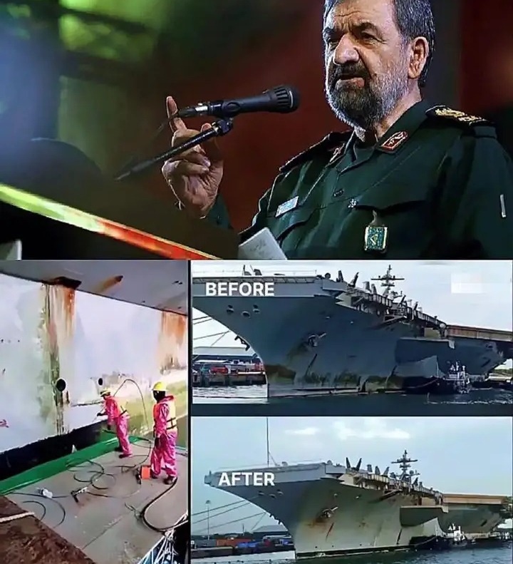 IRAN CLAIMS TEST OF NEW ANTI-SHIP MISSILE TARGETING U.S. WARSHIP