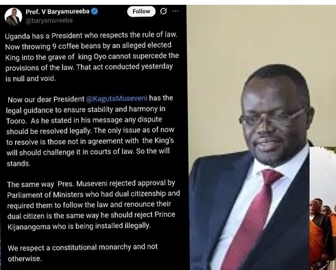 Baryamureeba Challenges Kijanangoma’s Tooro Installation, Says Grave Ritual Was ‘Null and Void’
