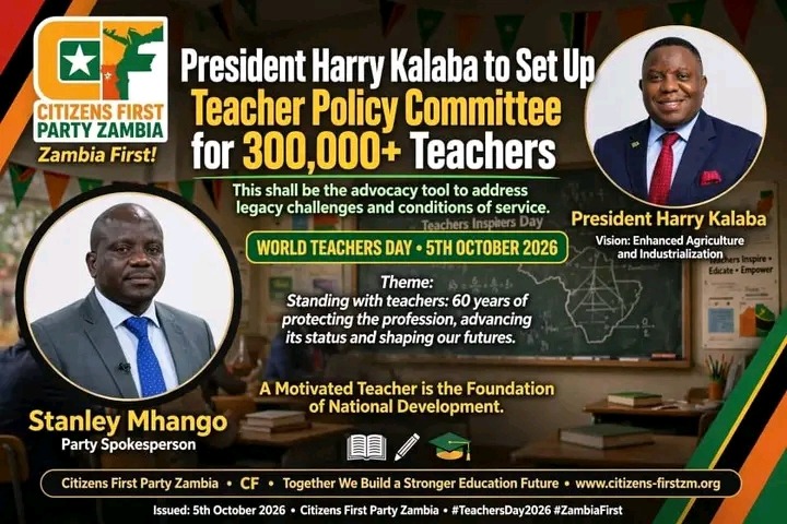 KALABA TO SET UP COMMITTEE ON TEACHER POLICY