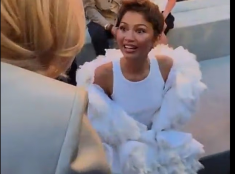 Actress Zendaya criticised for remaining seated while greeting Brigitte Macron at Louis Vuitton show